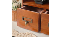 3 Drawer Wooden Desktop Organizer Sturdy Construction 3-Drawer Wooden Organizer Vintage Desk Storage Box No Assembly Required