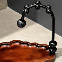 Vintage Key Rack, Freestanding Key Rack with Shelf, for Hallway & Entrance Area, Dark Material