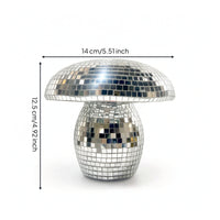 Mirrored Fungus Disco Ball Ornament Silver Fungus Disco Ball Decorative Ornament Reflective Handmade for Tabletop, Party, Desk, Shelf