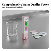 PH TDS Temperature Meter Backlit Digital Screen Display Multi-Function Water Quality Tester High Sensitivity Testing Comp Single Nt Multi-Function