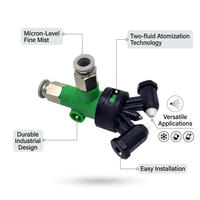 Stainless Steel Misting Nozzle, Industrial Humidifier Misting Nozzle, Agricultural Mist Spray Nozzle, Two Fluid Atomization Nozzle