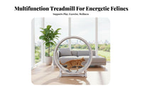 Quietdash Operation feline dashning Wheel Built-in clawing scratching mat Feline Activity area Sturdy Construction Pet Treadmill Anti-Slip Surface for felines, Indoors, Living Room, Bedroom, Home