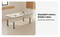 children's Drawing Table and Chairs Drawable Surface Kids Play Table Set Easy to Clean Height Adjustable Young Child Desk Set for Parents, Daycare