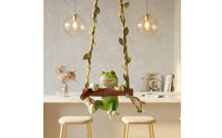 Frog Climbing Ladder Ornament Ready to Hang Frog Swing Figurine Cute for Garden, Balcony, Patio