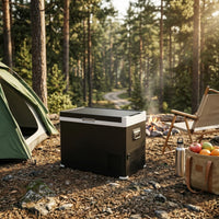 A and C and DC Powered Car Refrigerator with Bluetooth Compact Compressor Car Refrigerator Smart Portable Freezer Battery Protection for Camping