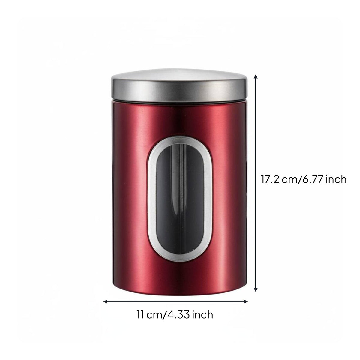 Multipurpose Food Canister with Window Modern Design Stainless Steel Canister with Window Easy to Clean Airtight Coffee and Tea Jar for Countertop