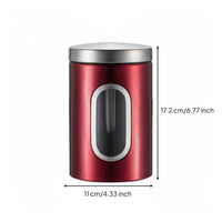 Multipurpose Food Canister with Window Modern Design Stainless Steel Canister with Window Easy to Clean Airtight Coffee and Tea Jar for Countertop