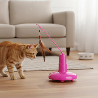 Automatic Feline Teaser Relieves Boredom Electric Rotating Feline Toy Adjustable
