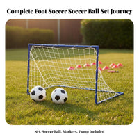 Easy Assembly Kids Soccer Goal Set Sturdy Construction Portable Soccer Goal All-Weather for Families, Beginners