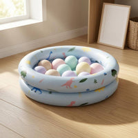 Wide Rim Round Inflatable Pool Smooth Surface Light Blue Inflatable Pool