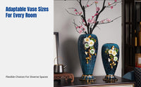 Enamel Glass Vase, Luxury Western Style, Decorative Accent for Living Room, Entryway