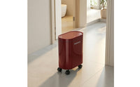 Small Bathroom Trash Can with Lid Water-Resistant Trash Can with Press Top Lid Slim Garbage Bin Covered Narrow Waste Bin