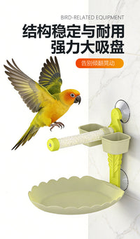 NOMOY PET Hanging Parrot Perch Play Stand for Cockatiels, Budgies, and Lovebirds