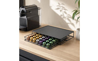 Space-Saving Coffee Machine Stand with Drawer Metal Capsule Storage Drawer Compact Kitchen Accessory Sleek for Office