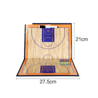 Portable Attachable Soccer Board Double-Sided Foldable Basketball Strategy Clipboard Zippered Case for Practice Sessions, Game Day