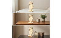 Wooden Hand Display Sculptural Hand Jewelry Display Holder Compact Band Stand for Vanity Table, Boutique