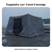 Quick Setup 270-Degree Car Awning Easy Installation Car Side Awning Rainproof Vehicle Mounted Canopy Sun Protection for Overlanders, Outdoor Enthusiasts, Overlanding, Campsite, Road Trips, Tailgating