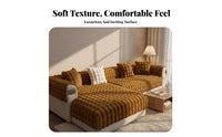 Extra Thick Velvety Sofa Seat Cover Warm Velvety Tufted Sofa Mat Non-Slip Couch Pad Ultra Soft for Homeowners, Families, Parents, Winter Season, Living Room, on the Floor, Windowsill
