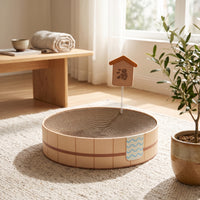 Cat Scratching Bed with Spring Sign Corrugated Cat Scratching Lounge Bed Tub-Shaped Scratcher Bowl for kittens , Kittens, Living Room