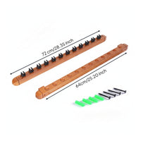 12 Slot Wall Mounted Cue Rack Dual Sided Billiard Cue Rack Mounting Screws Included Pool Stick Holder Rounded Ends for Game Room, Home Bar