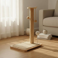 Sisal Cat Scratch Post Multi-Functional Cat Scratch Post with Toy Balls Stable Base Pet Accessory for Cats, Indoor