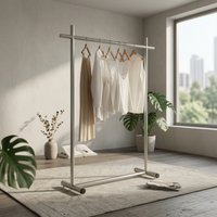 Heavy Duty Single Clothing Rack Stable Base Clothes Stand Minimalist Design Storage Furniture Space-Saving for Retail Stor Owners, Fashion Designers, Apartment Dwellers, Dressing Room, Walk-in Closet, Bedroom, Entryway