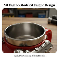 V8 Engine Mug Unique Gift V8 Powerplant Coffee Mug Stainless Steel Liner 3D Mechanical Coffee Cup for Mechanics, Fathers, Garage, Desk Decoration