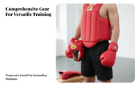 5 Pieces Shock Resistant Sanda Safety Set Adjustable Fit 5 Piece Fighting Protective Gear Set Lightweight Full Body Kickboxing Protection Flexible for Combat Artists, Kickboxers, Spar Arena, Competition, Gym