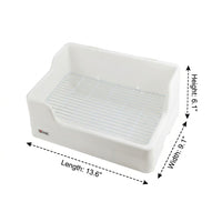 Anti Tip Toilet Rodent Litter Tray with Removable Pan, Large Litter Box for Cage Training, Splash Guard and Elastic Band Fixation for Small Pets