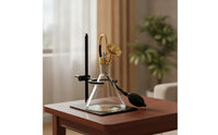 Tabletop Scent Disperser with Bulb Decorative Glass Bottle Scent Disperser with Stand Industrial-Style Scent Sprayer for Home, Desk, Spa