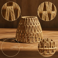 Paper Rope Lampshade Handmade Woven Lampshade Handwoven Woven Lamp Shade for Homestays, Cafes, Restaurants