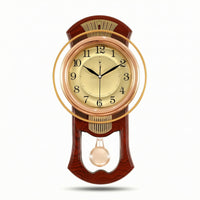 Wall Clock with Pendulum Large Numeral Pendulum Wall Clock Easy-to-Read Classic for Homeowners, Living Room, Entryway