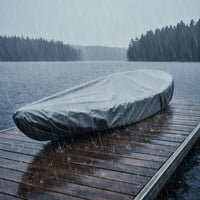 Sunproof Waterproof Kayak Cover All Weather Protection Gray Kayak Cover Dustproof Shielded Tarp Heavy Duty for Dockside, Transport