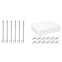 Plant Protection Kit with Metal Rods Removable Nonwoven Plant Cover with Stakes Reusable Garden Bed Cover for Gardeners, Vegetable Growers