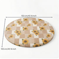 Elasticized Round Fitted Tablecloth with Elastic Edge Checkered Round Fitted Table Cover with Elastic Edge Non-Slip Long-Lasting for Kitchen