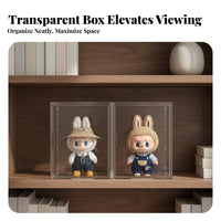 High Clarity Clear Acrylic Display Case Dustproof Acrylic Figure Case Dust-Proof Doll Display Holder Easy Assembly for Collectors, Hobbyists, Living Room, Bedroom, Office