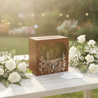 Marriage Card Box Wooden Card Box with Slot Tabletop Envelope Holder for Reception Tables