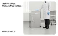Stainless Steel Medical Cabinet Anti-Rust Pharmacy Medicine Cabinet Easy to Stainless Steel for Lab Technicians, Lab, Office, School