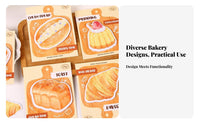 30 Pages Bread Shaped Note Pad Self Toast Y Notes Easy to Peel Food Themed Memo Pad for Students, Scrapbooking, School, Desk Decoration