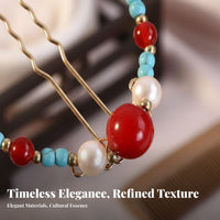 Tang Time Design Headdress Intricate Beadwork Mythical Avian Tassel Hair Crown Mythical Avian Hair Crown Set Elegant
