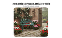 European and design Ornate Single Armchair Rustresistant Outdoor Furniture Weather-Resistant Garden Chair long-lasting Frame for residents, Adults, Balcony, Courtyard, Backyard, Porch