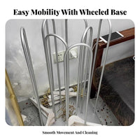 Space Saving Mobile Hanger Storage Rack Minimalist Design Rolling Hanger Stacking Stand Heavy Duty Shop Fixture Large Capacity for Boutique Managers, Apartment Dwellers, Stockroom, Bedroom, Laundry Room, Entryway