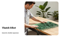 Fireproof Aluminum Straw Roofing Retardant Artificial Thatch Panel Realistic Appearance for Landscape Designers, Gazebo, Patios, Patio