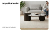 Light Luxury Design Nesting Coffee Table Set Veined Pattern Top Nesting Table Set Space Saving Living Room Furniture Easy to Clean for Apartment Dwellers, Homeowners, Interior Designers, Small Areas, Lounge Area, Balcony, Reading Nook