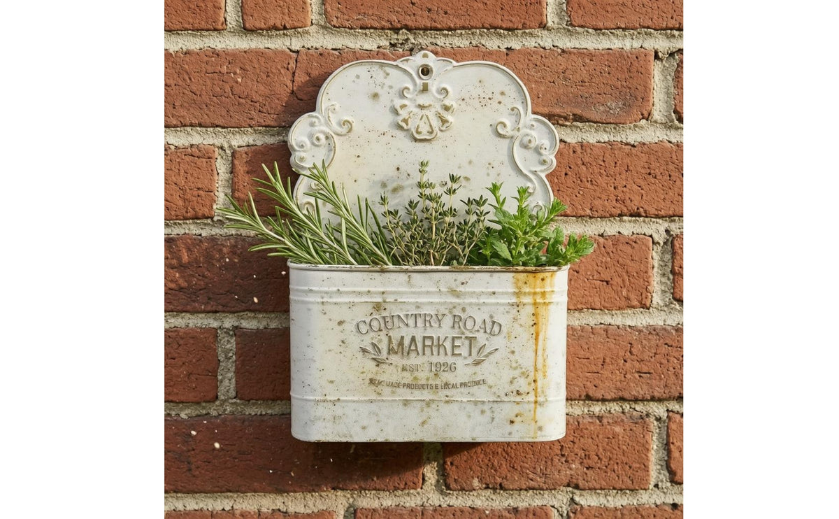Wall-Mounted Planter Ornate Decorative Wall Basket Sturdy Iron Frame