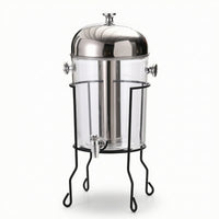 Transparent Drink Dispenser with Stand Stainless Steel Drink Dispenser with Lid Detachable Buffet-Style for Caterers, Hosts, Buffets, Parties, Restaurants, Weddings