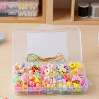 Colorful Bead Kit with Case Acrylic Jewelry Making Kit with Beads Elastic DIY Bead Set Allcomplete for Classrooms