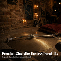 Long Flat Arms Drum Cymbal Sizzler Adjustable Clamp Cymbal Sizzler Silver Silver-Toned Percussion Accessory Riveted Ends