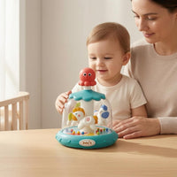 Scalloped Top Press-and-Rotate Toy Transparent Octopus Twirler Toy Molded Play Elements Suction Cup Twirler Colorful Beads for Babies