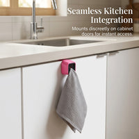 Household Bathroom Towel Hooks and Dish Cloth Holder for Homeowners, Push-in Hand for Hanging and Drying